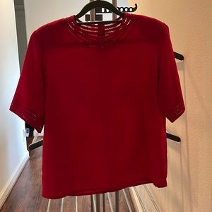 Bright pink blouse (pictures don’t quite do the pink Justice). High neck